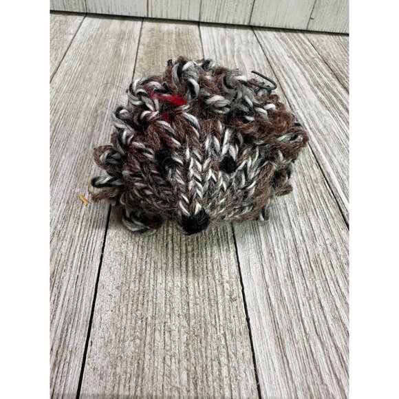 Yarn Unique Knitted Hedgehog Pattern Ornament Decor - Picture 1 of 7